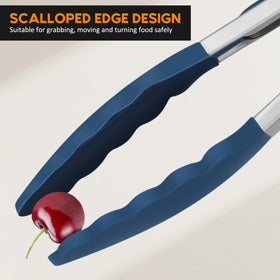 EEKEDO Kitchen Tongs non-scratch silicone tips protect nonstick cookware