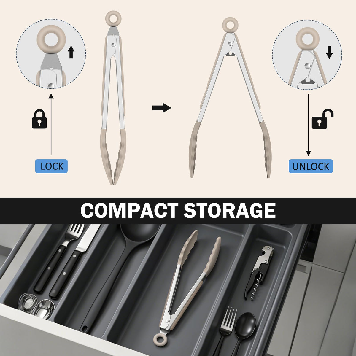 EEKEDO tongs dishwasher-safe for quick cleanup.