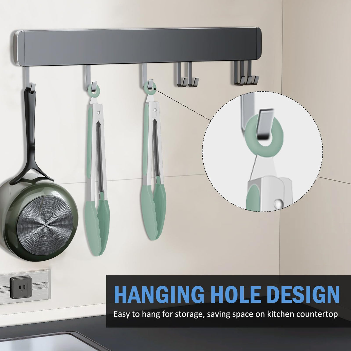 EEKEDO tongs ergonomic handle sage green offers comfortable control even with wet hands
