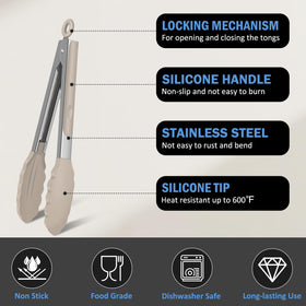 EEKEDO tongs ergonomic handle for comfortable grip even with wet hands.