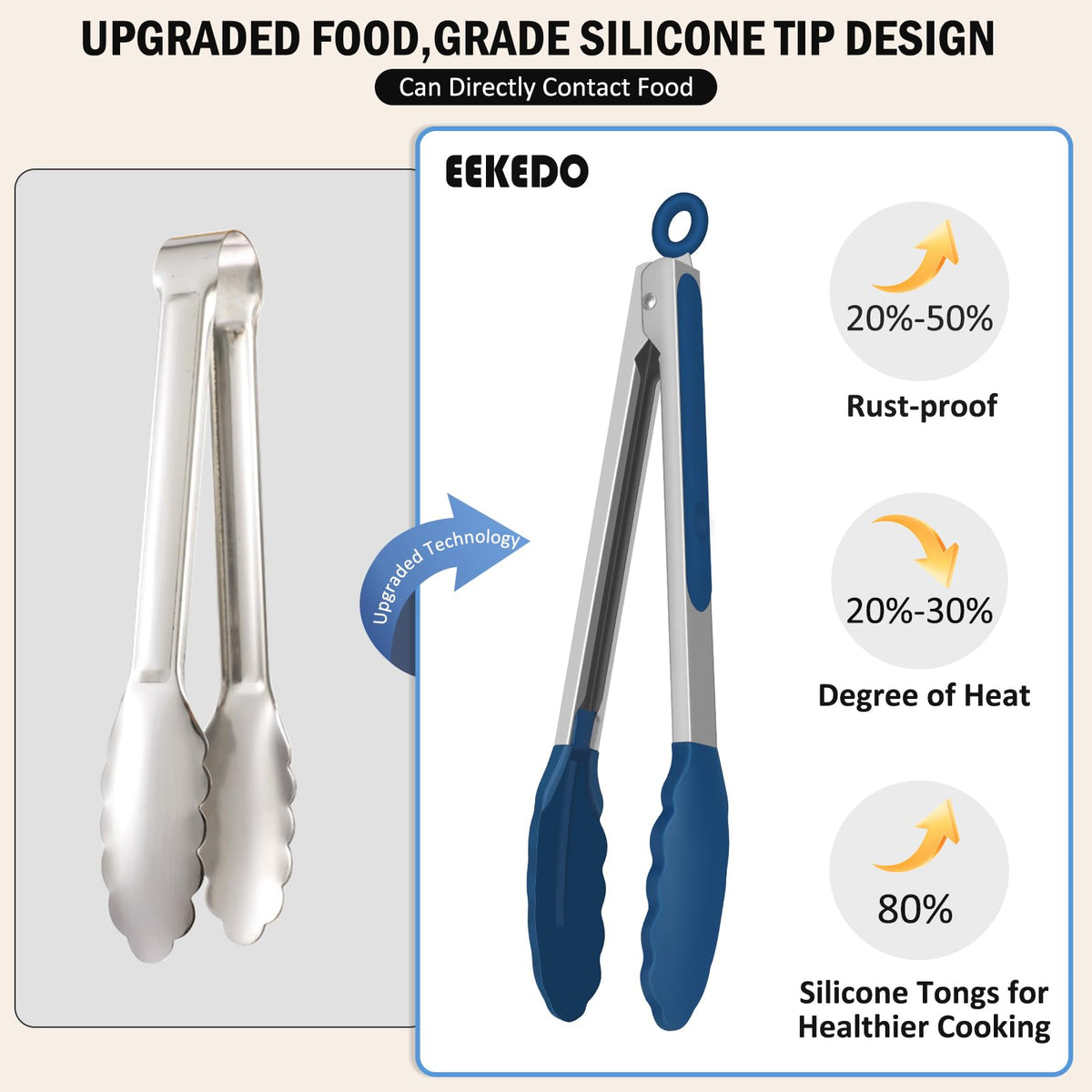 Scalloped edges securely hold food during flipping.