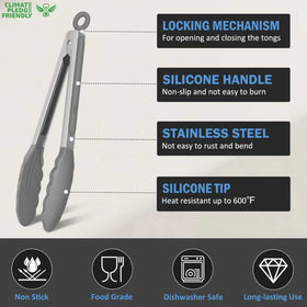 EEKEDO tongs locking mechanism enables one-handed use and compact storage.