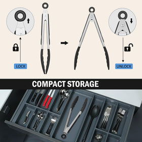 EEKEDO tongs non-scratch design protects cookware surfaces