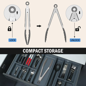 EEKEDO tongs non-scratch design protects nonstick cookware during cooking.