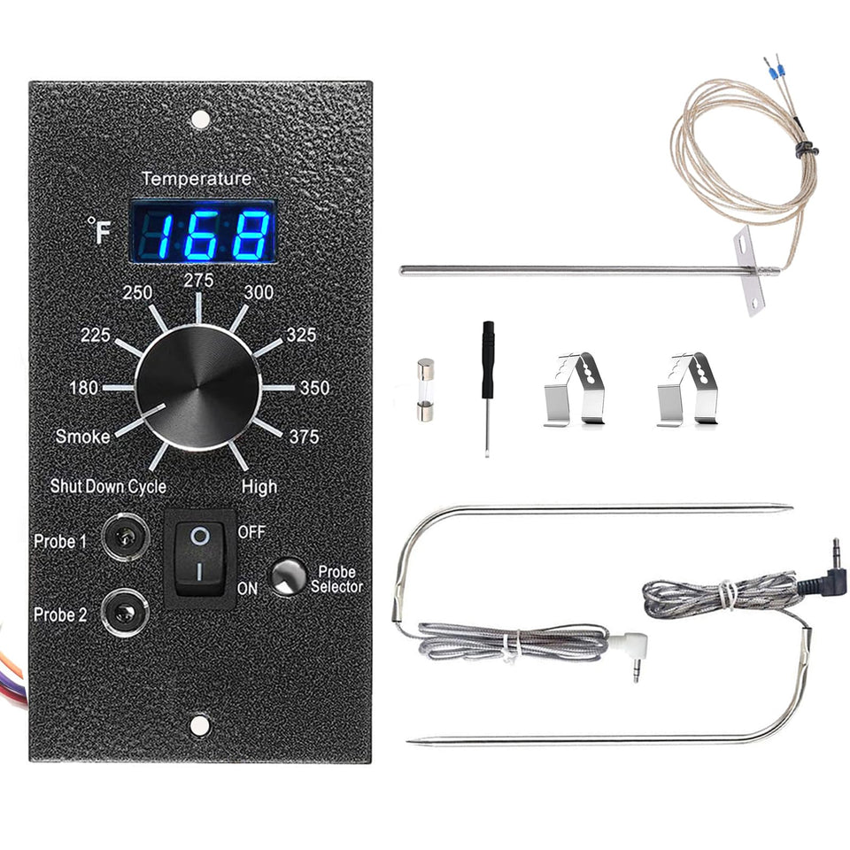 Eeranzoy digital thermostat kit front panel with clear blue LED display for precise temperature control.