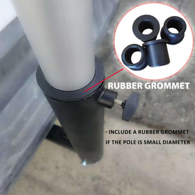 EEZ RV Products PVC-lined interior prevents scratches and protects smaller poles with a grommet.
