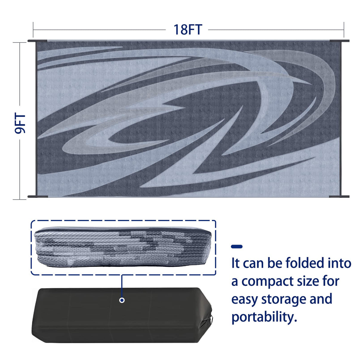 EEZ RV Products storage bag keeps the mat compact when not in use.