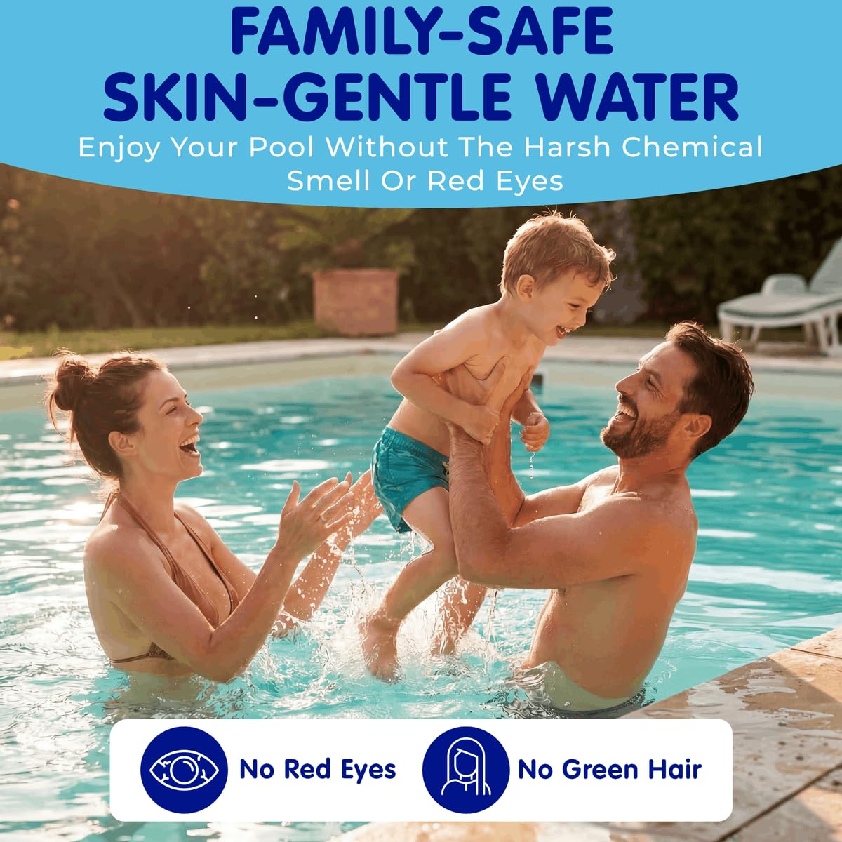 Inground pool setup using Eeziblue monthly algaecide