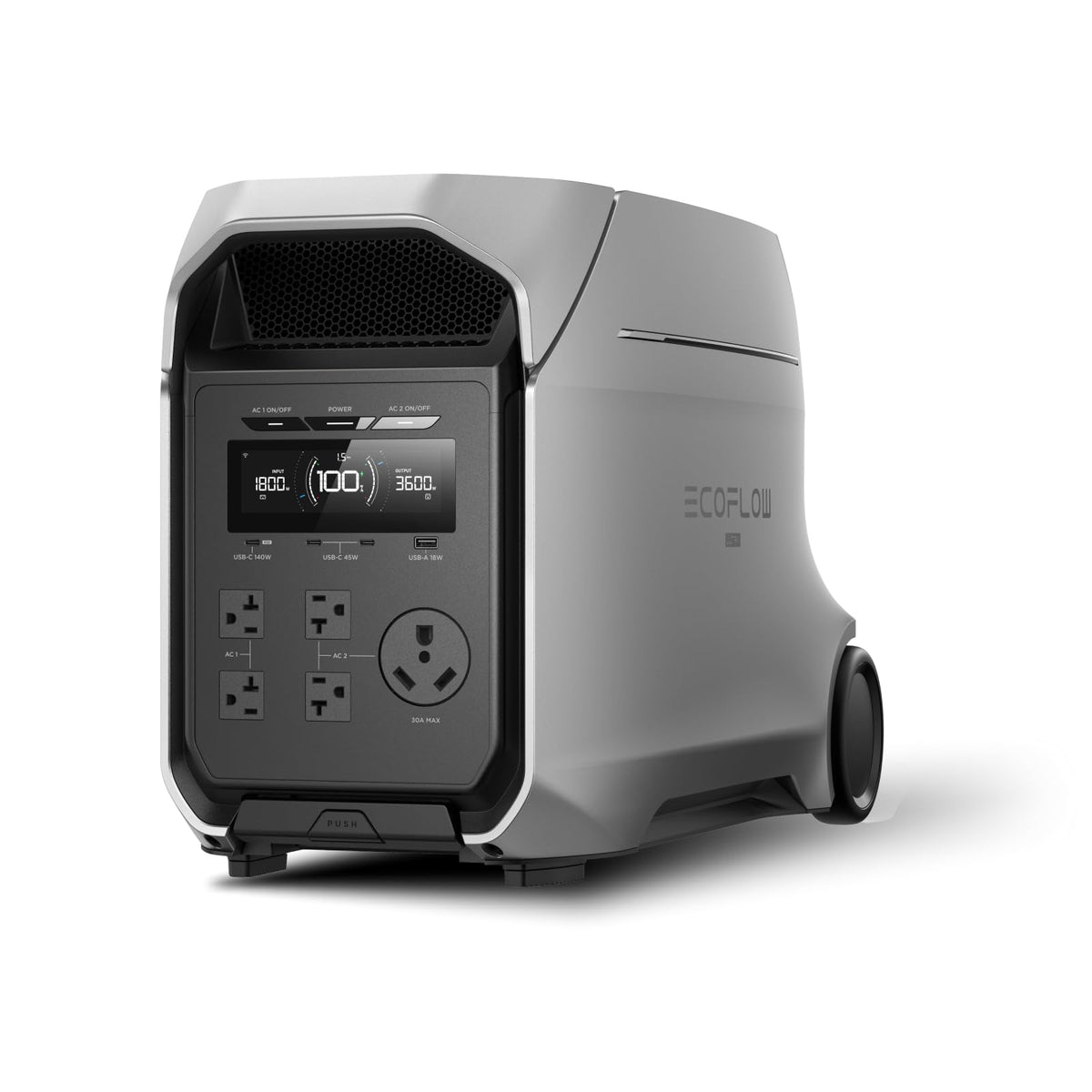 EF ECOFLOW Delta 3 Ultra Plus portable power station powers devices during outdoor camping.