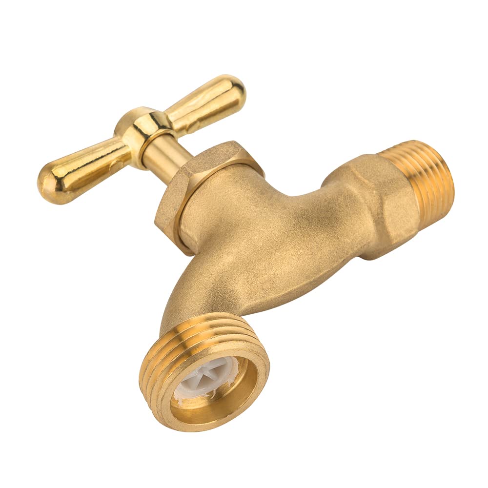 Close-up of EFIELD BIBCOCK001 brass body showing durable construction