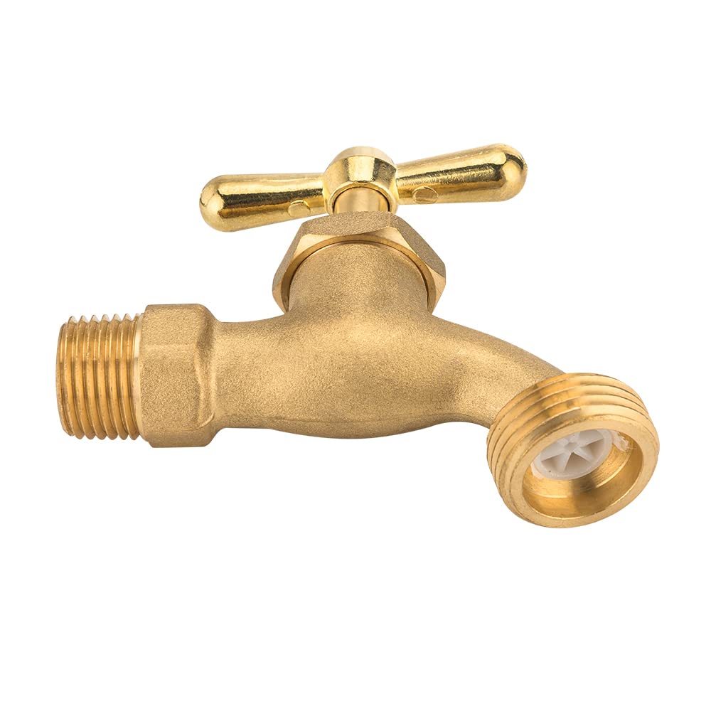 EFIELD BIBCOCK001 brass valve in a sunny outdoor setup