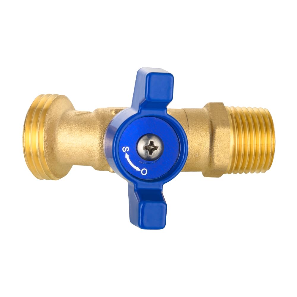EFIELD 1/2 in NPT inlet to 3/4 in GHT outlet close-up for hose compatibility.