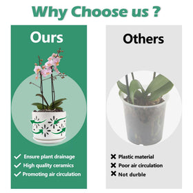 EFISPSS Orchid Pot featuring decorative flower cuts enhances visual appeal.
