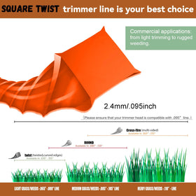 Bright orange Efrozen line helps track movement for precise cuts during trimming.