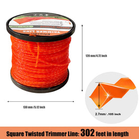 Efrozen orange spool improves visibility while trimming along borders and edges.