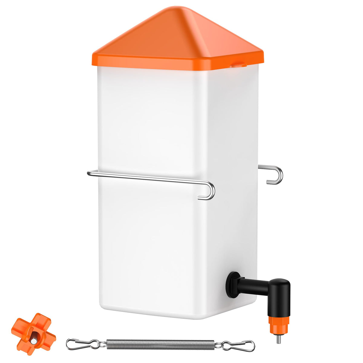 Eggluuz 1L baby chick waterer overview showing compact design for small coops