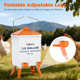 Eggluuz adjustable legs extended show adaptable height for different chick stages.