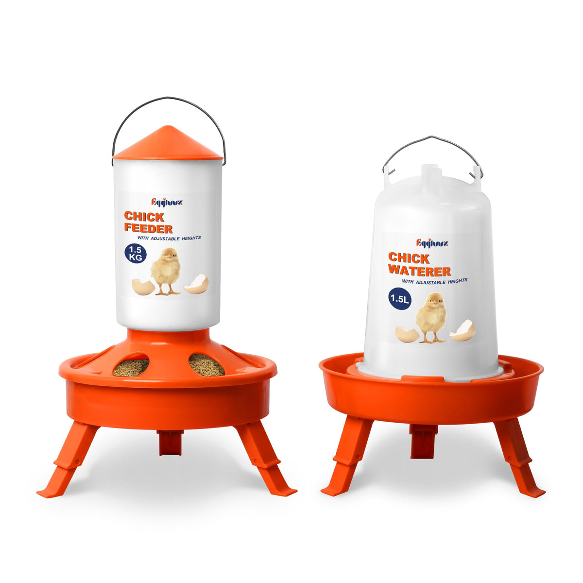 Eggluuz Chick Feeder Top Fill shows easy refilling and tidy feeding