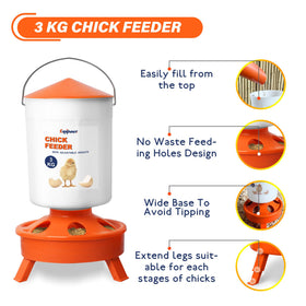 Eggluuz Waterer with adjustable legs for clean water access as chicks grow
