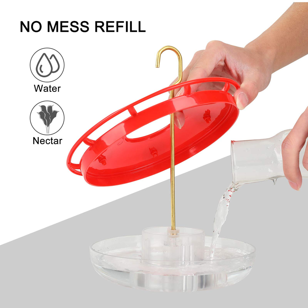 Eggs Sound feeder demonstrates a 360-degree perch for birds to drink and rest
