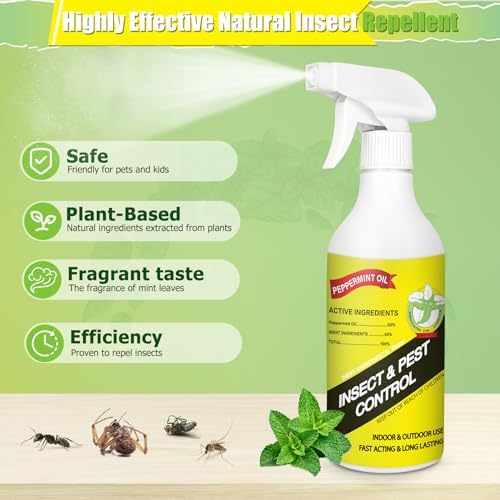 Eglagen peppermint spray applied to a surface to deter insects.