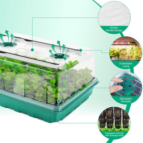 Eglotes durable plastic seed starter tray is reusable for many seasons.