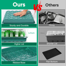 Eglotes seed starting kit suits indoor, greenhouse, and outdoor settings.