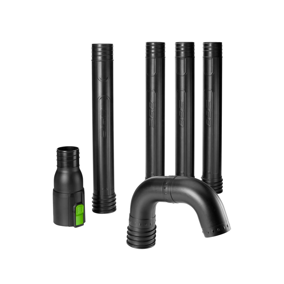 EGO Power+ gutter attachment with 8.3 ft reach cleans gutters safely from the ground.