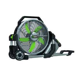 EGO Power+ 18-inch misting fan front view for outdoor cooling and strong airflow.