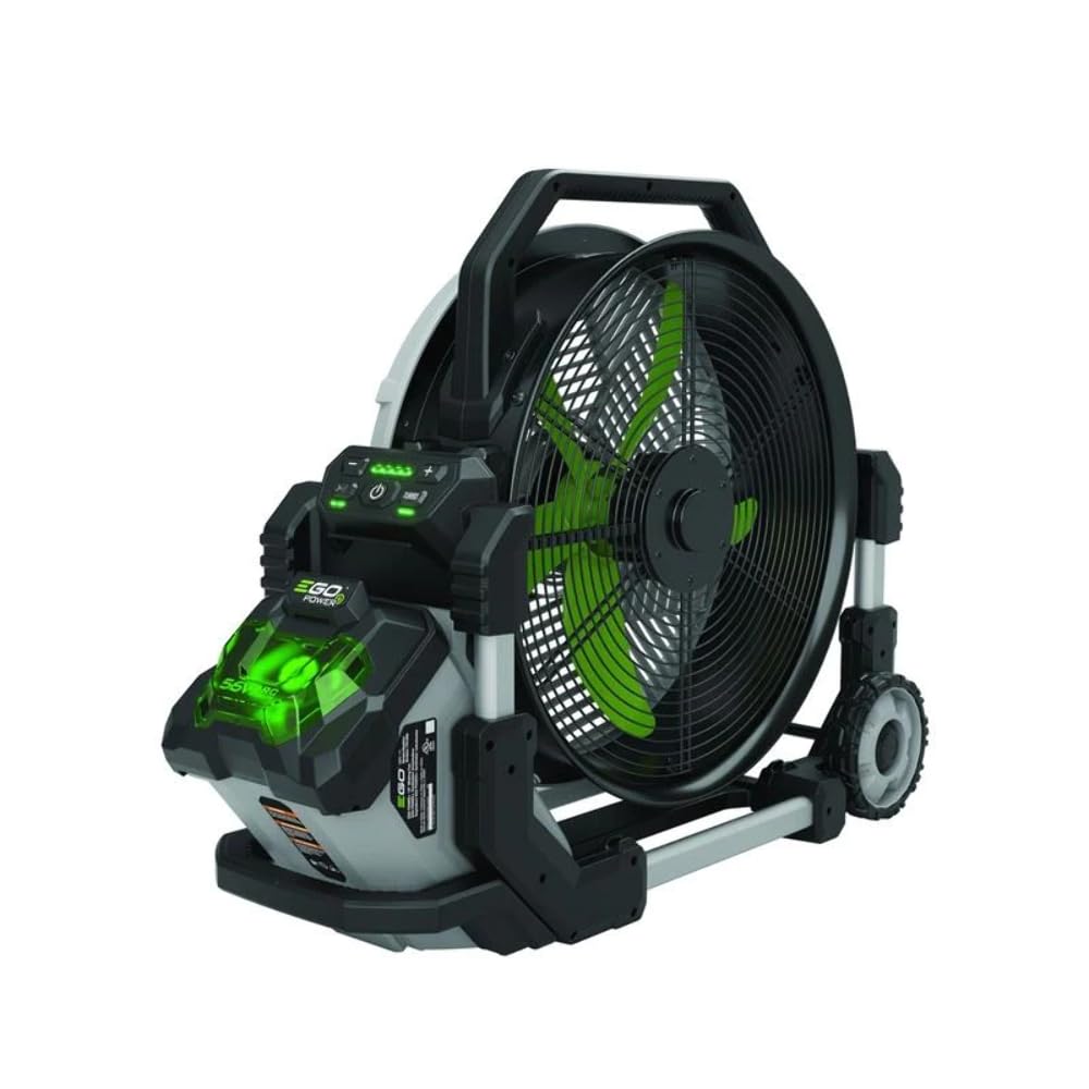 EGO Power+ dual misting modes in action for cooling.