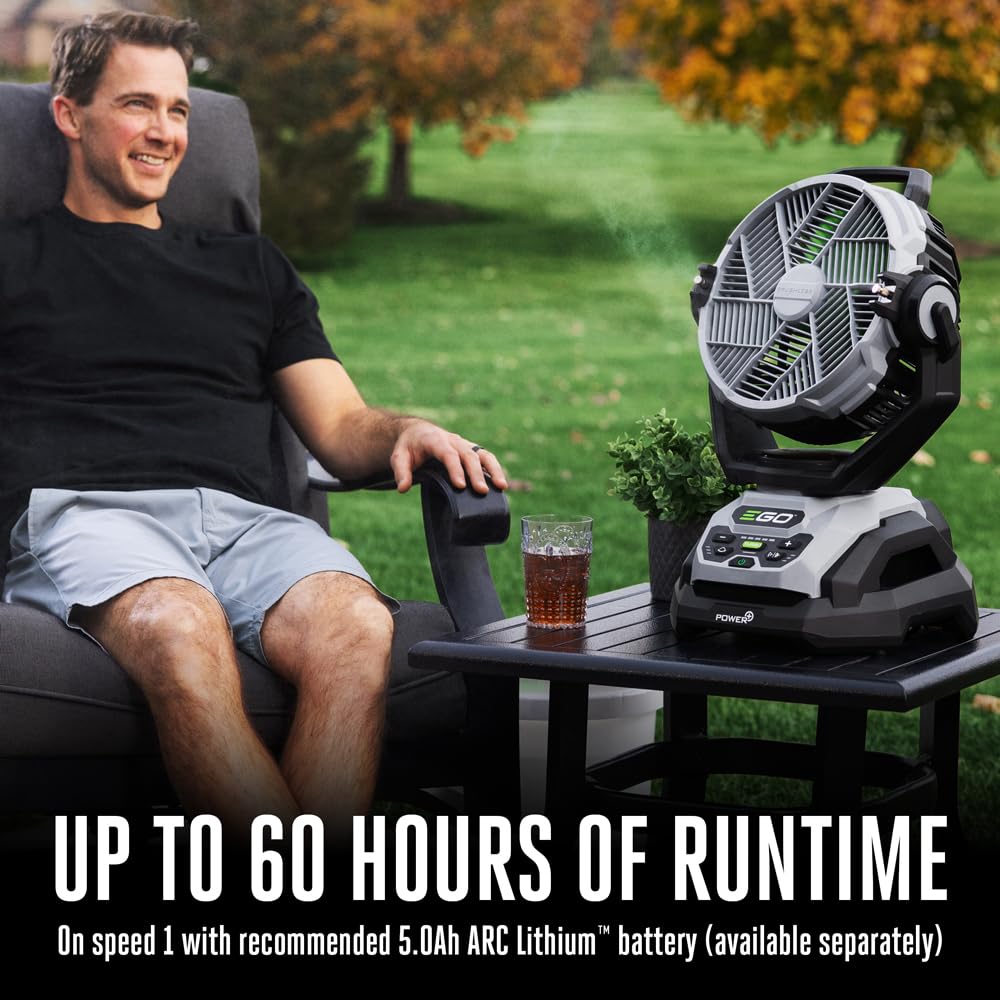 FN1000 connects to garden hose for continuous misting outdoors