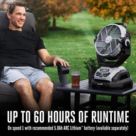 FN1000 connects to garden hose for continuous misting outdoors