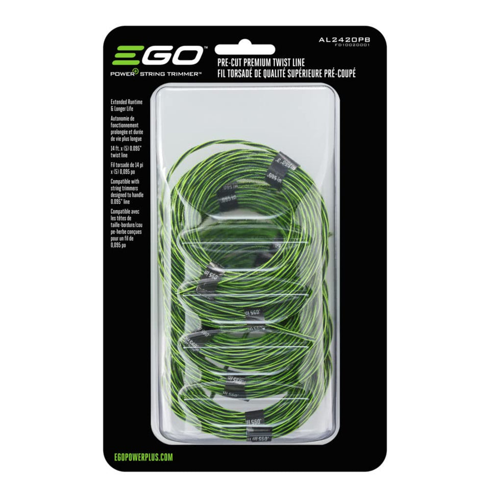 EGO Power+ pre-cut twist line coils ready for quick reload and even cuts.