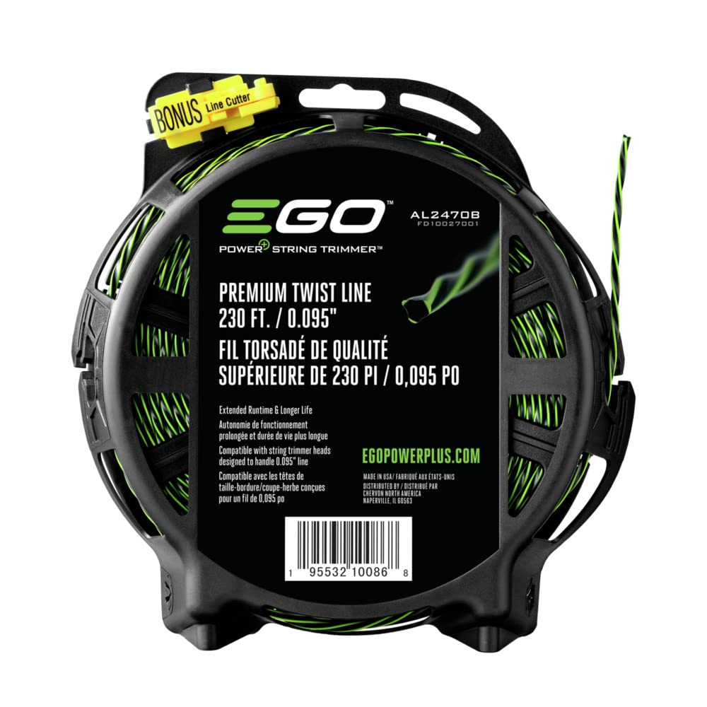 EGO Power+ Premium Twist Line spool showing extended runtime for large yards