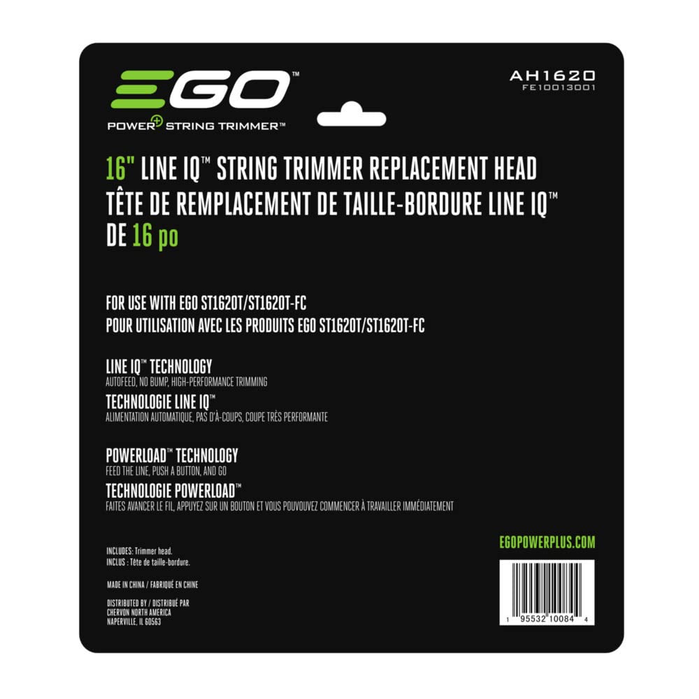 EGO Power+ POWERLOAD compatible head shown with easy reload button for quick line feeds.