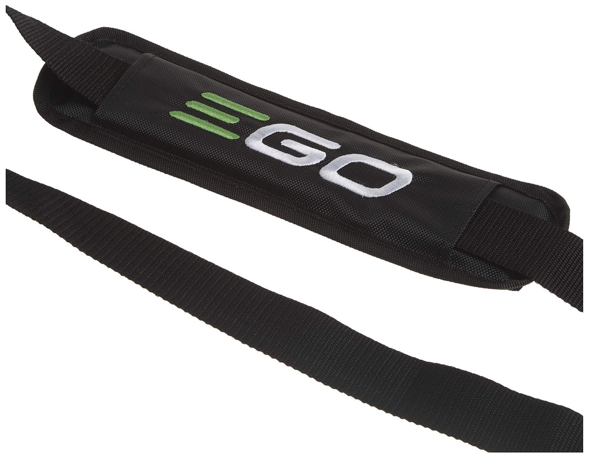 EGO Power+ shoulder strap with a multi-head system improves balance.
