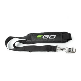 EGO Power+ shoulder strap on a string trimmer for extended use, enhancing comfort.