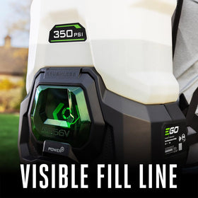 EGO Power+ BSP3500 translucent 4-gallon tank keeps you aware of remaining liquid.
