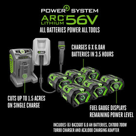 EGO Power+ rear tow hitch enables hauling light loads.