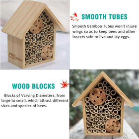 EGREE Mason Bee House in garden setting demonstrates weather-resistant design.