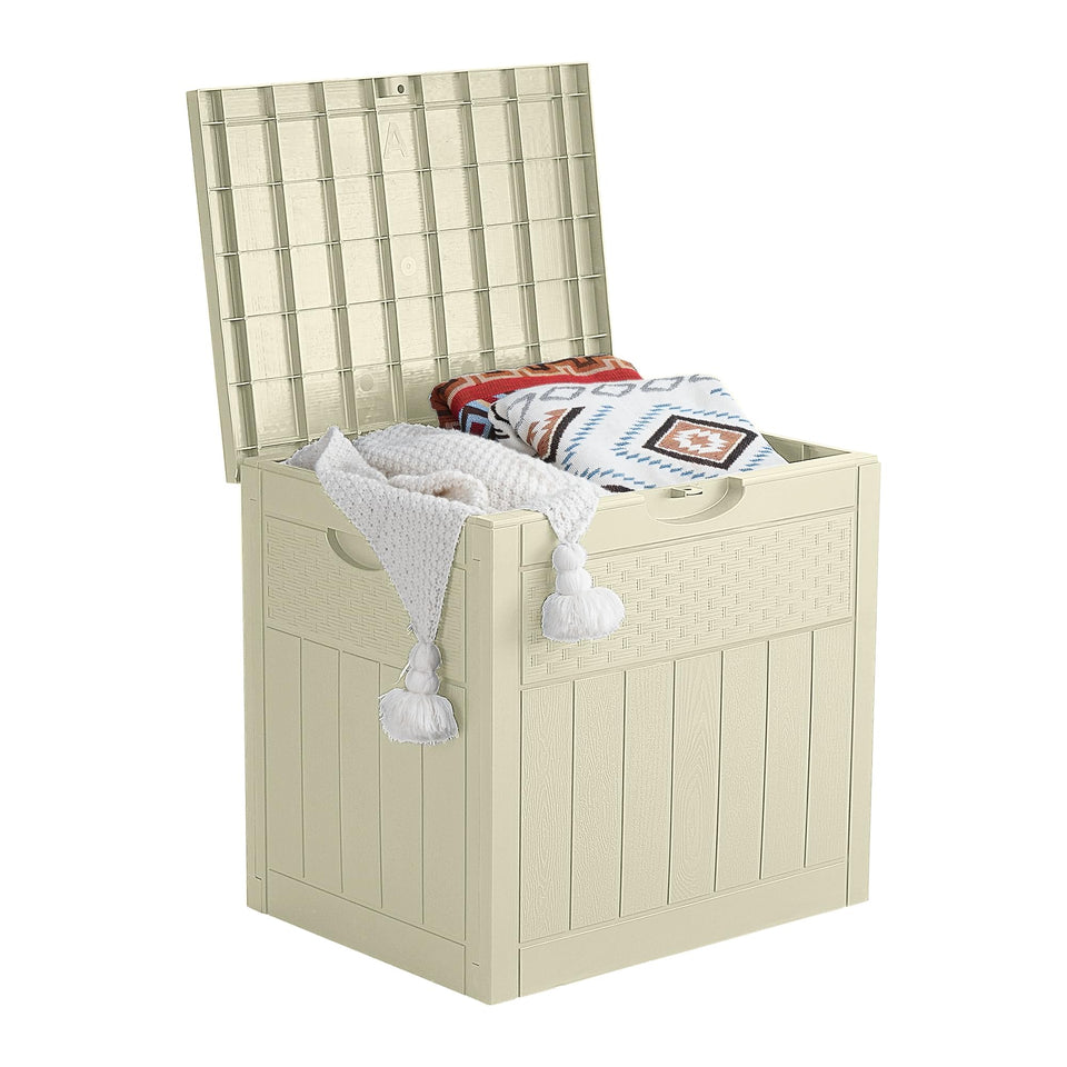 EHHLY deck box compact design for neat porch storage.