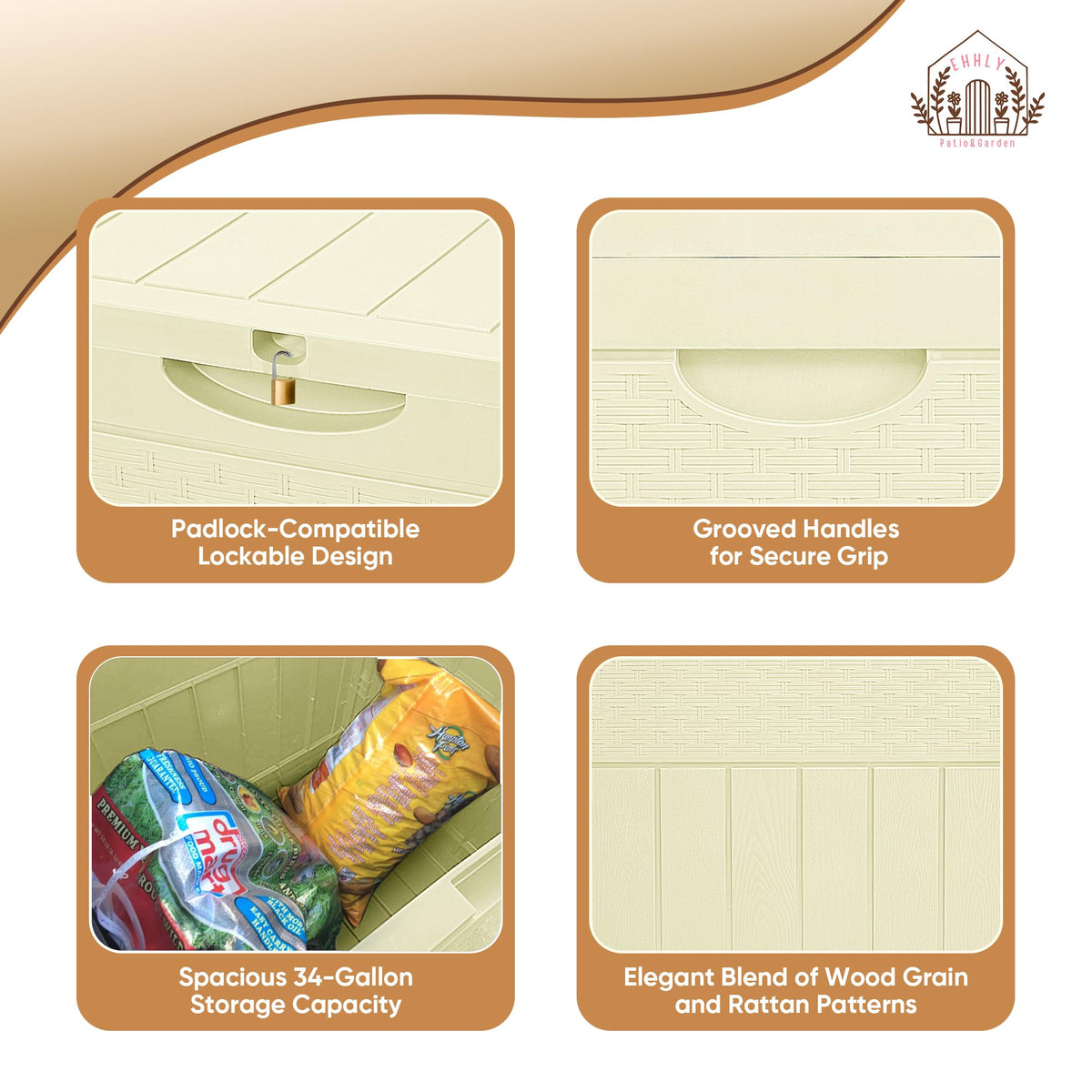 EHHLY deck box outdoor storage solution for porch clutter.