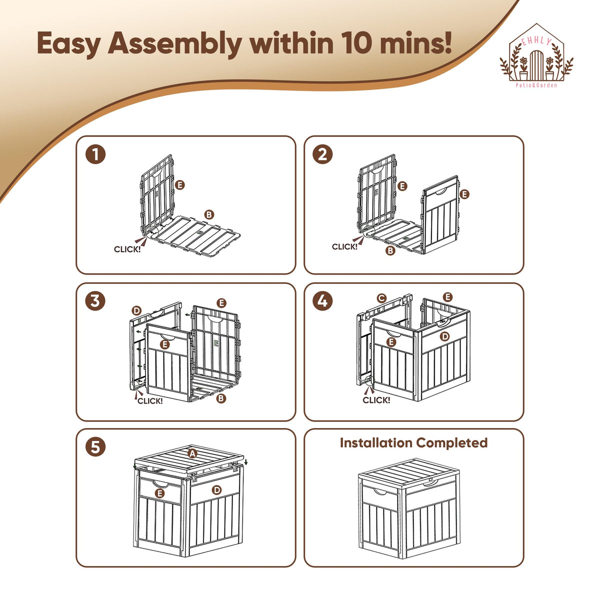 EHHLY deck box weatherproof and lockable for outdoor security.