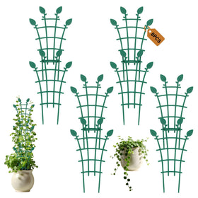Ehpiern trellis stackable design supports climbing vines in small indoor pots.