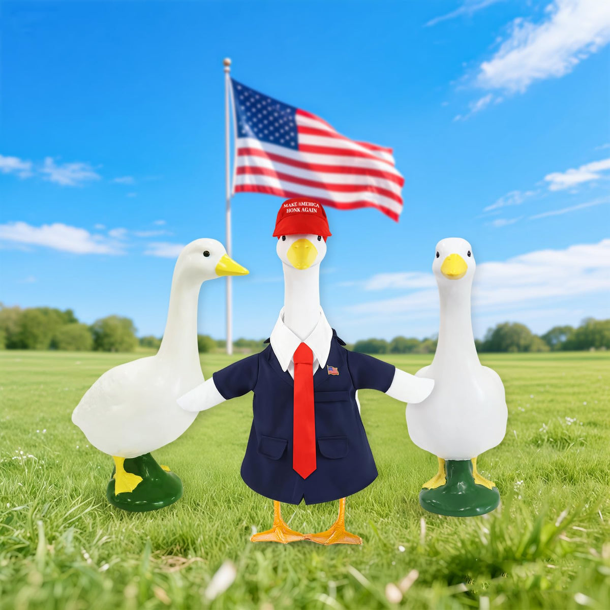 EHZYP versatile holiday goose decor for porch and garden spaces.