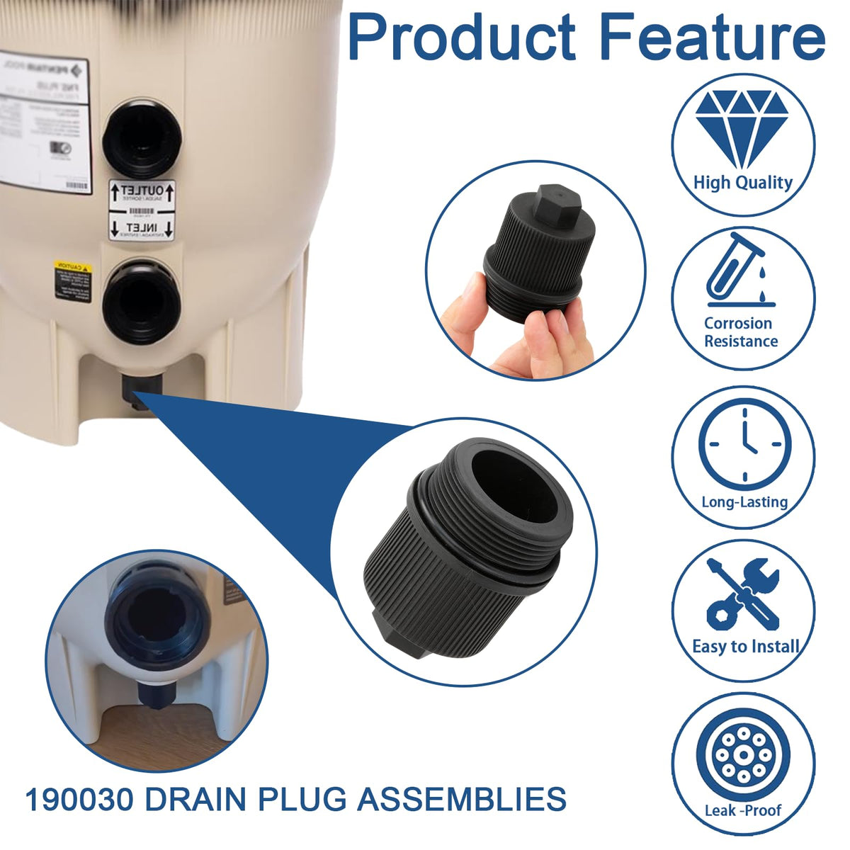 Eiahonen 190030 compatible with Pentair CCP and Quad DE filters for versatile replacements
