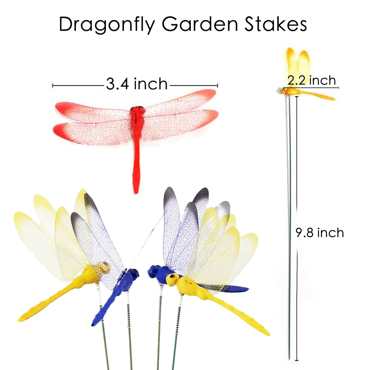 Eiarrnp dragonfly stake showcasing 12-pack versatility in yard