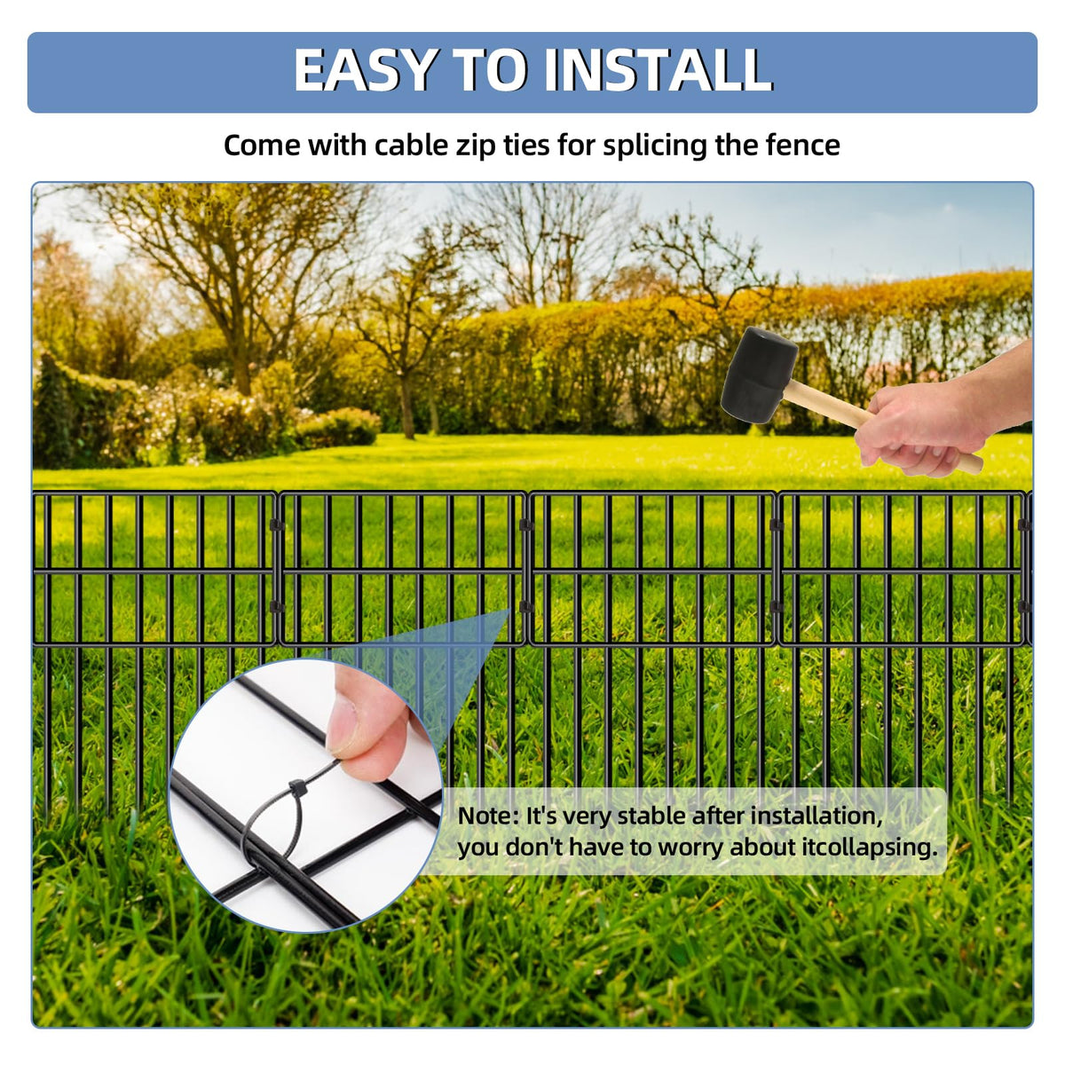 Eibikdi durable metal wires provide reusable garden barrier for various spaces.
