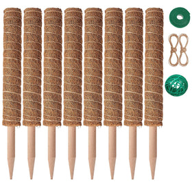 Eibikdi moss pole assembly supports upward plant growth.