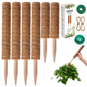 Eibikdi moss pole extendable to 68 inches supports climbing plants upward.
